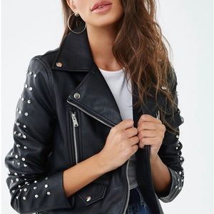 Love Tree Faux leather moto jacket medium